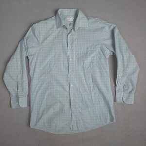 VANHEUSEN Mens Gingham Check Long Sleeve Dress Shirt Wrinkle Free 15.5 32/33